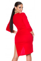 Sexy jurk met split & uitsparingen rood